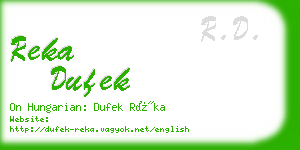 reka dufek business card